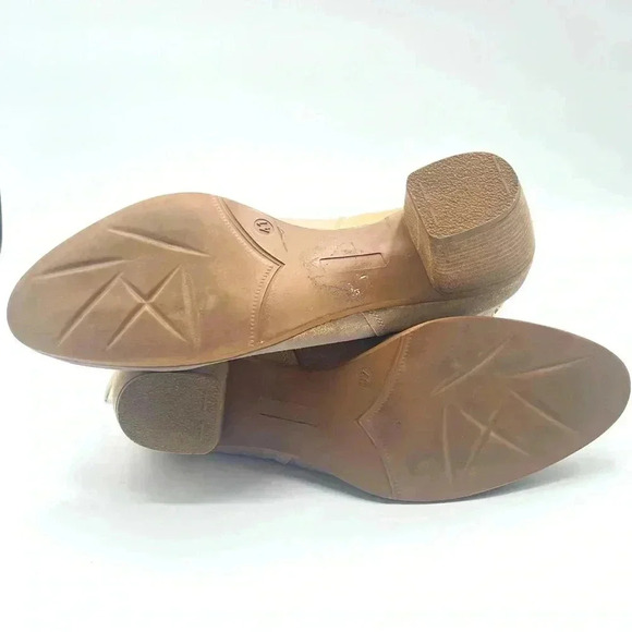 APROPO GOLD ANKLE BOOTS BOOTIES SIZE 41 BLOCK HEELS - Picture 6 of 12